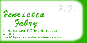henrietta fabry business card